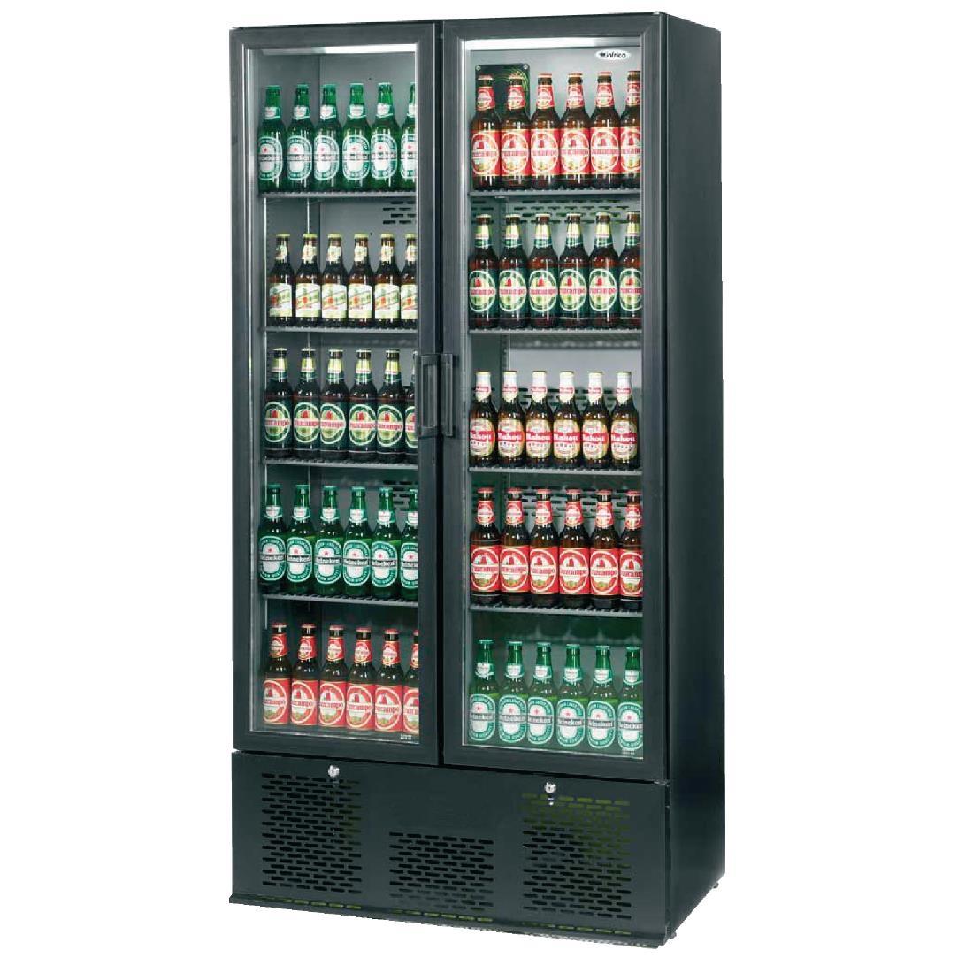 Infrico Upright Back Bar Cooler with Hinged Doors in Black ZX20 - CC607  - 1
