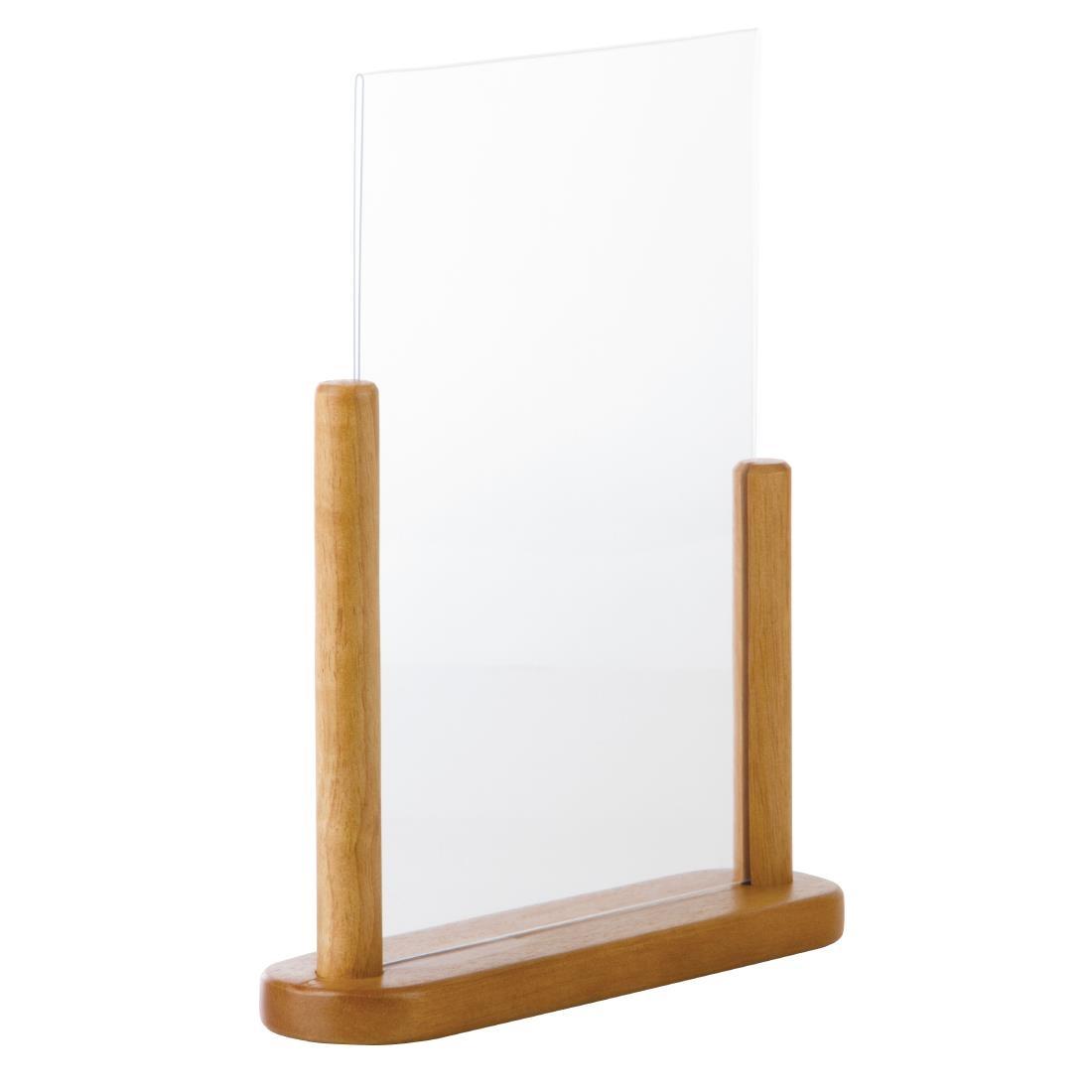 Securit Acrylic Menu Holder With Wooden Frame A4 - CE409  - 1