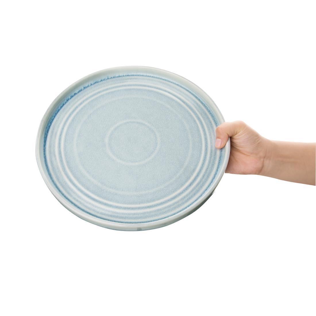 Olympia Cavolo Flat Round Plates Ice Blue 270mm (Pack of 4) - FB569  - 3