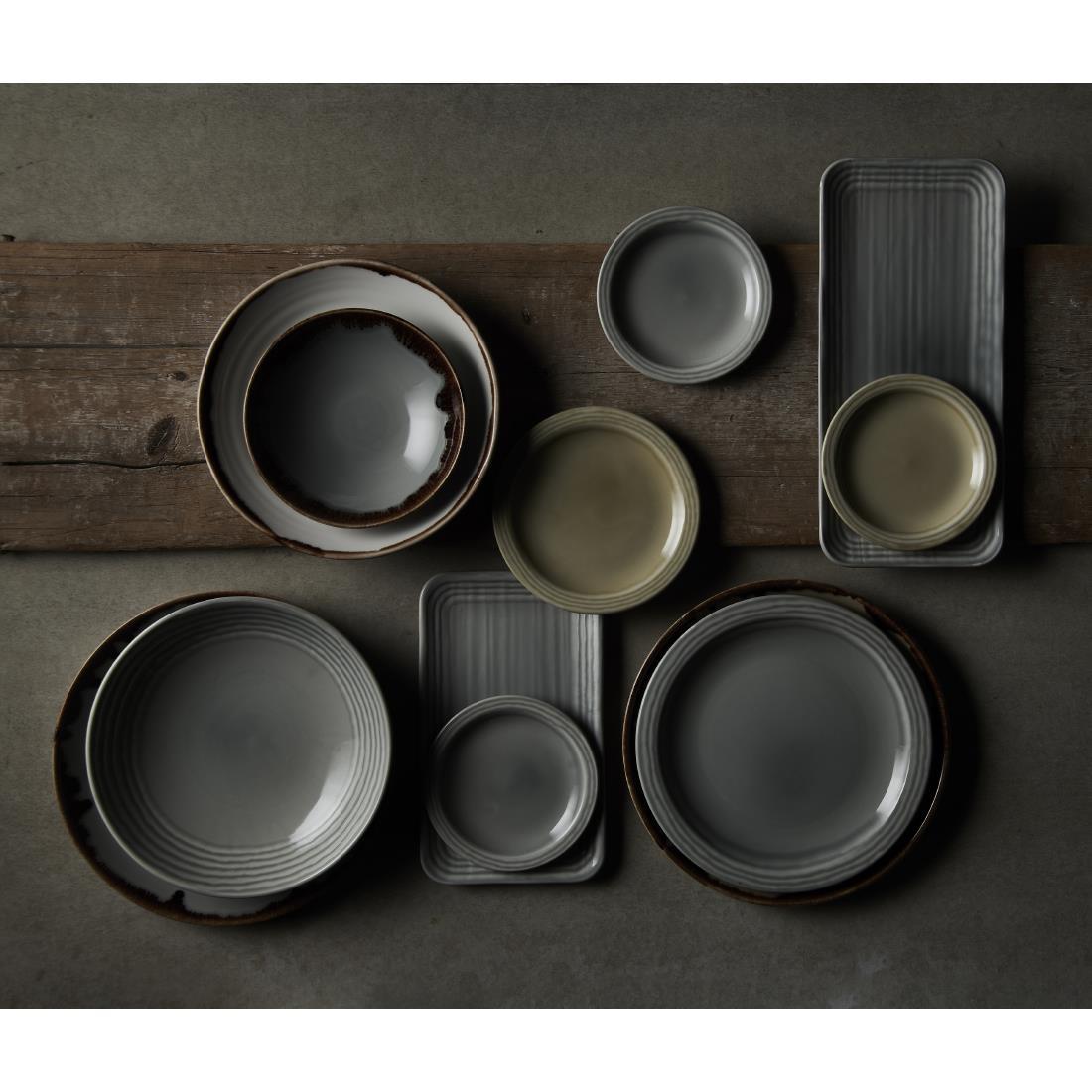 Dudson Harvest Norse Organic Coupe Rect Platter Grey 338x155mm (Pack of 6) - FS799  - 2