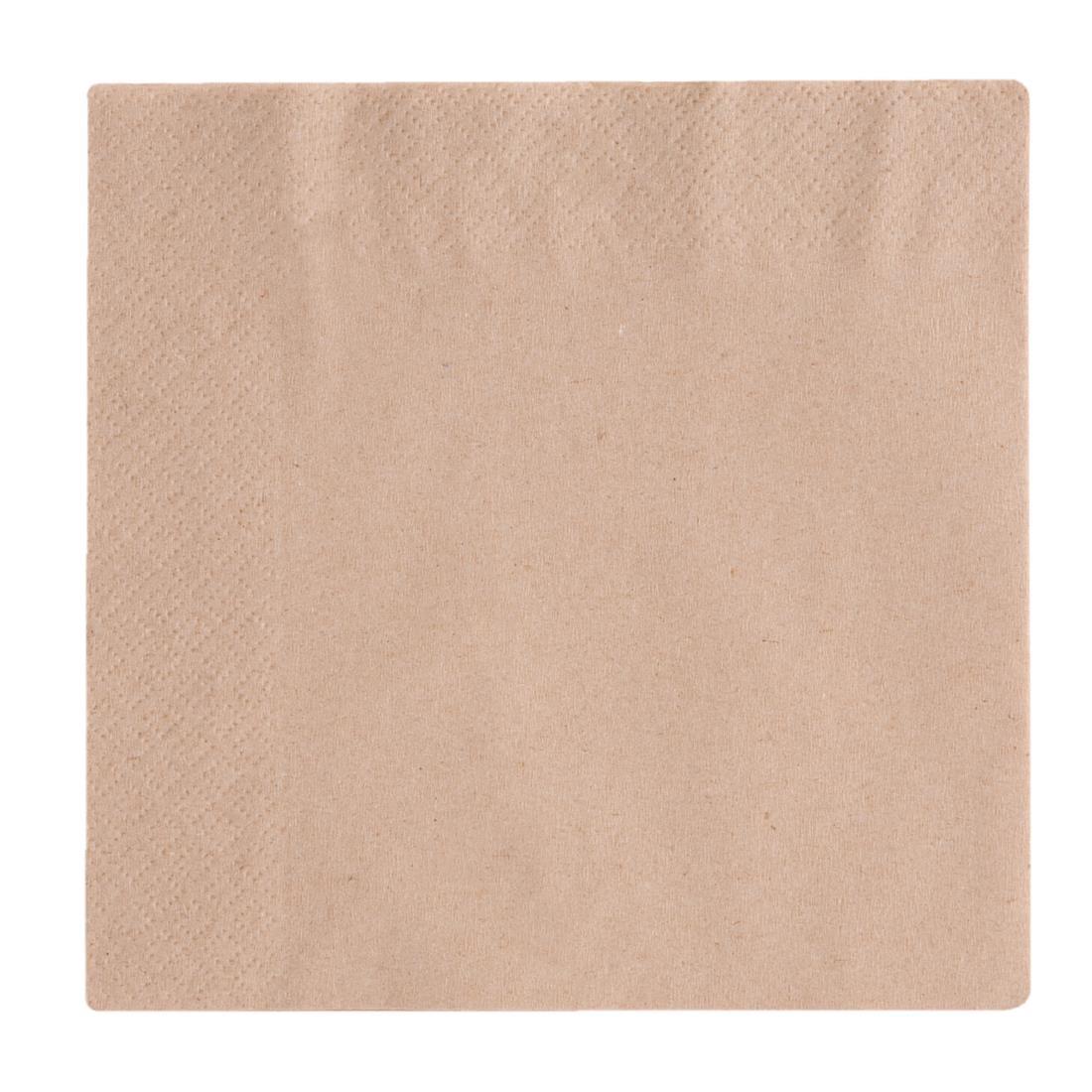 Vegware Recycled Lunch Napkin Kraft 33x33cm 2ply 1/4 Fold (Pack of 2000) - DW621  - 1