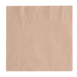 Vegware Recycled Lunch Napkin Kraft 33x33cm 2ply 1/4 Fold (Pack of 2000) - DW621  - 1