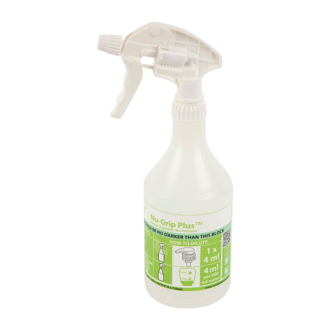 InnuScience Nu-Grip Plus Kitchen Degreaser and Floor Cleaner Refill Bottles 750ml (6 Pack)