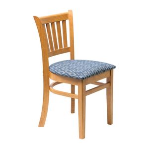 Manhattan Soft Oak Dining Chair with Blue Diamond Padded Seat (Pack of 2)