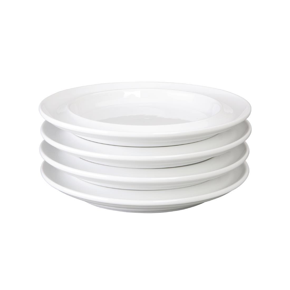 Kristallon Heritage Raised Rim Plates White 205mm (Pack of 4)