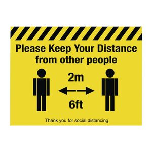 Please Keep Your Distance From Others Floor Graphic 300x400mm