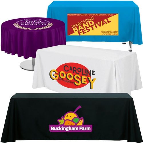 Custom Branded Fabric Throw Tablecloths