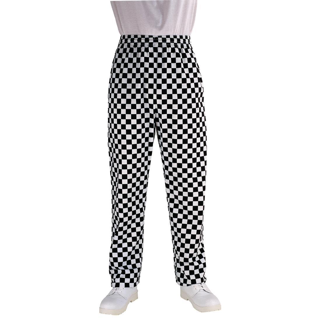 Chef Works Essential Baggy Pants Big Black Check XS
