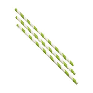 Paper Straws Green and White Stripes 20cm (500pcs) - PPS20GR - 1
