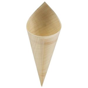GenWare Disposable Wooden Serving Cones 18cm (100pcs) - DWSCN18 - 1