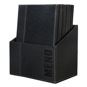Contemporary Menu Box + 20 A4 Black Menus - MC-BOX-TRA4-BL - 1