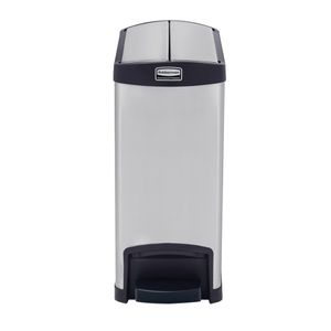 Rubbermaid Slim Jim End Step on Pedal Bin Stainless Steel 30Ltr - GE934
