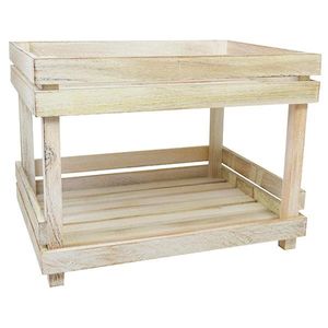 'Naturals' 2 Tier Display Shelves White Wash - NAT-2TSW