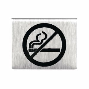 Brushed Steel No Smoking Table Sign - U044 - 3