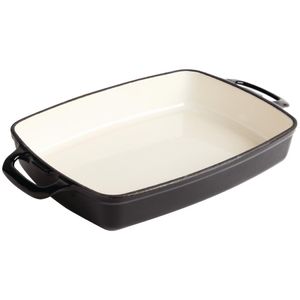 Vogue Black Rectangular Cast Iron Dish 2.8Ltr - GH324 - 3
