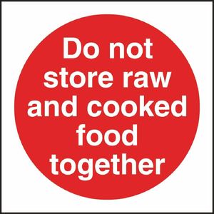 Vogue Do Not Store Raw And Cooked Food Together Sign - L836 - 1