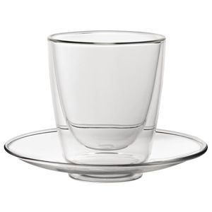 Utopia Double Walled Cappuccino Glass and Saucer 220ml (Pack of 6) - CP884 - 1