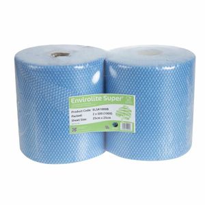 EcoTech Envirolite Super Antibacterial Cleaning Cloths Blue (Roll of 2 x 500) - FA204 - 3