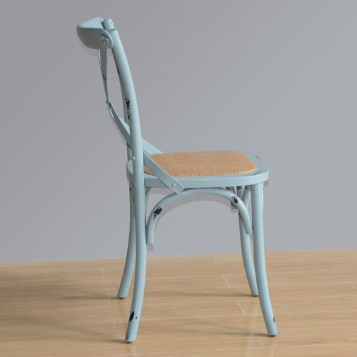 Bolero Blue Bentwood Chairs with Metal Cross Backrest (Pack of 2) - GG655 - 5