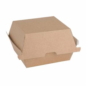 Fiesta Compostable Kraft Burger Boxes Small 105mm (Pack of 200) - FB664 - 1