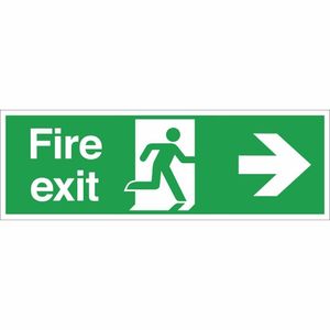 Fire Exit Sign Arrow Right - W302 - 1