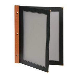 Securit Wood Spine American Style Menu Cover A4 Black - H735 - 3