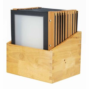 Securit Wood Spine American Style Menu Covers and Storage Box A4 Black - H759 - 1