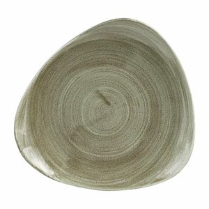 Churchill Stonecast Patina Antique Round Triangle Plates Green 229mm (Pack of 12) - HC813 - 1