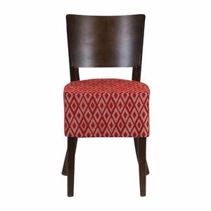 Asti Padded Dark Walnut Dining Chair with Red Diamond Deep Padded Seat and Back (Pack of 2) - FT420 - 3