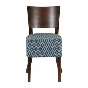Asti Padded Dark Walnut Dining Chair with Blue Diamond Deep Padded Seat and Back (Pack of 2) - FT422 - 3