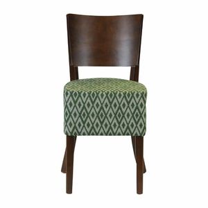 Asti Padded Dark Walnut Dining Chair with Green Diamond Deep Padded Seat and Back (Pack of 2) - FT423 - 3