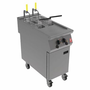 Falcon F900 Twin Pan, Twin Basket Electric Fryer on Castors E9342F2 - FA517 - 1