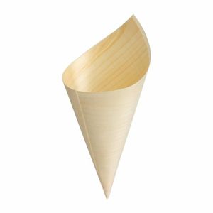 Fiesta Compostable Wooden Canape Cones 75mm (Pack of 100) - DK389 - 3
