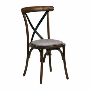 Bristol Dining Chair Vintage with Padded Seat Helbeck Charcoal (Pack of 2) - 1