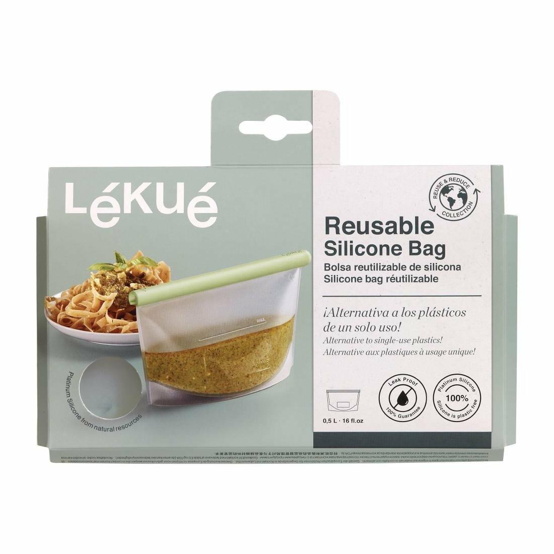 FS287 3400850B04U004 Lekue Reusable Silicone Food Storage Bag