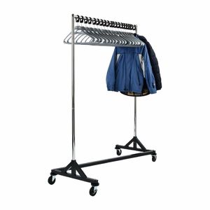Black Garment Rail with 20 Grey Hangers - DP708 - 1