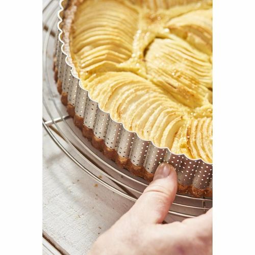 De Buyer Perforated Fluted Stainless Steel Tart Ring 280mm - DZ742 - 4