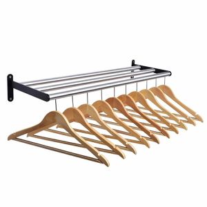 Wall Fixing Coat Rack with 10 Wooden Hangers - DP713 - 1