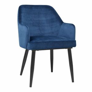 Bolero Lia Velvet Effect Chairs Dark Navy (Set of 2) - DP199 - 1
