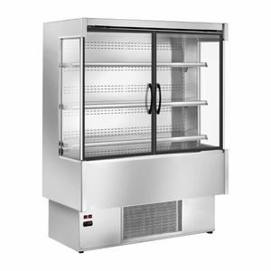 Zoin Silver Multideck Display Stainless Steel Finish with Hinged Doors 1500mm - UA057-150 - 1