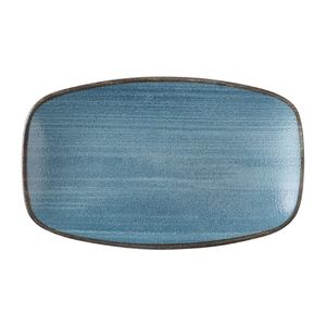 Churchill Stonecast Raw Teal Oblong Chefs Plates 180 x 101mm (Pack of 12) - HX056 - 1