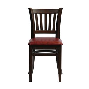 Manhattan Dining Chair in Dark Walnut with Bison Bordeaux Seat (Pack of 2) - HX802 - 1