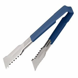 Vollrath Versagrip Tongs Flat Blue 9.5'' - HY160 - 1