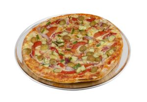 Genware Alum. Flat Wide Rim Pizza Pan 12" - 1