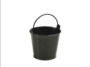 Galvanised Steel Serving Bucket 10cm Dia Black (Pack of 12) - 1