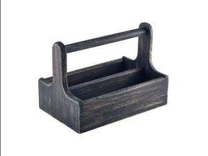 Black Wooden Table Caddy - 1
