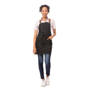 Chef Works Berkley Short Bib Apron Black - BA124 - 1