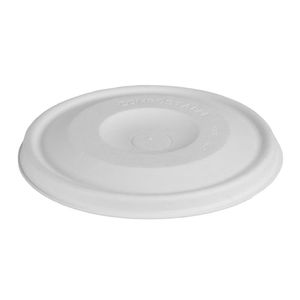 Vegware Nourish Moulded Fibre Cold Cup Flat Lids with Hole 89-Series (1000 Pack) - HZ944 - 1