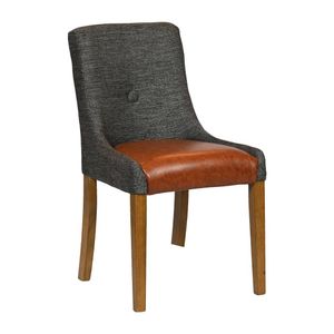Bath Weathered Oak Dining Chair with Smoke Back & Tan Seat (6 Pack) - JA297 - 1