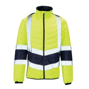 KeepSAFE Hi Vis Full Zip Puffer Jacket Two Tone Yellow/Navy M - JE631-M - 1
